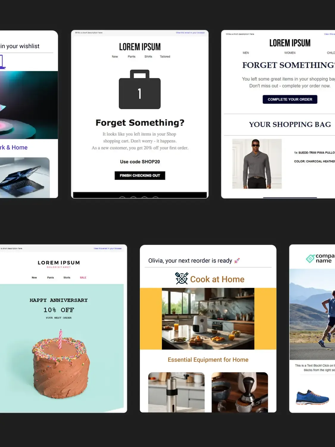 Email design template preview