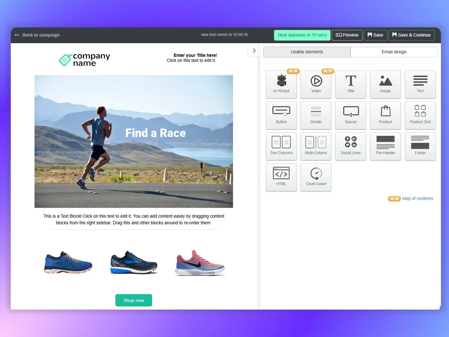 Email campaign product preview