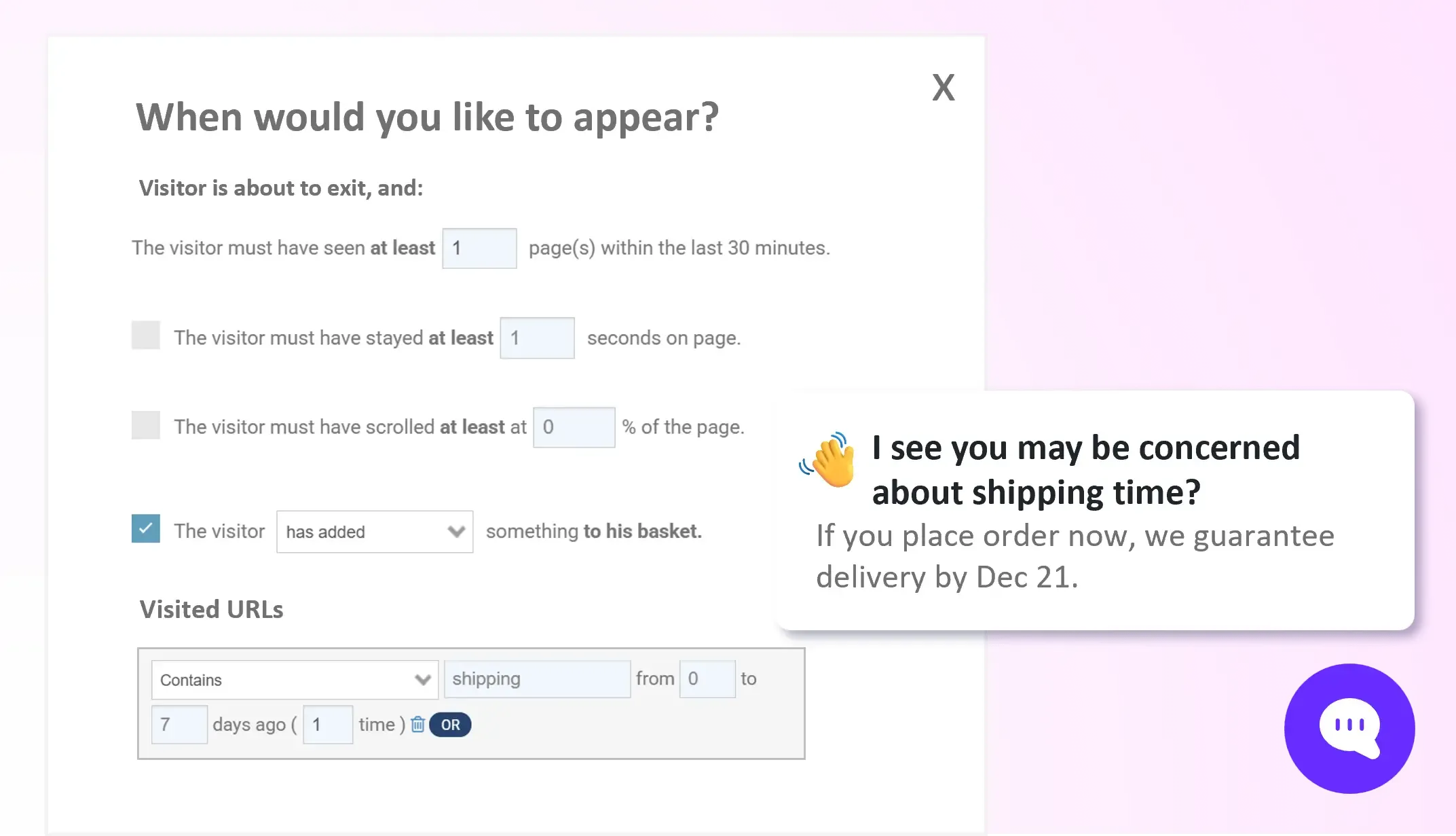 Cart recovery customer journey preview