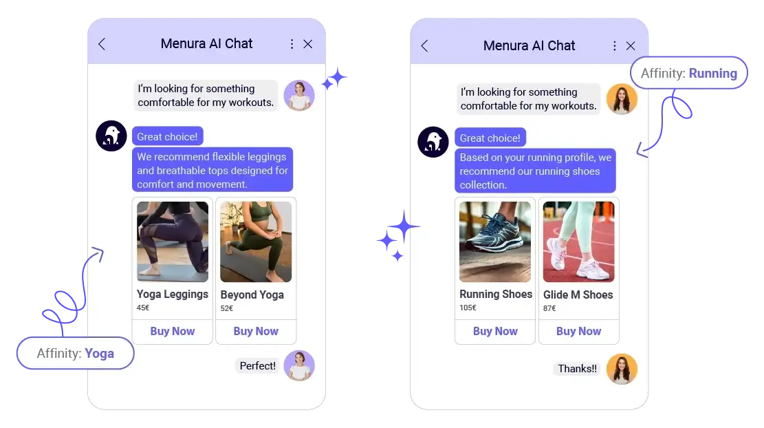 Menura AI personalized recommendation preview
