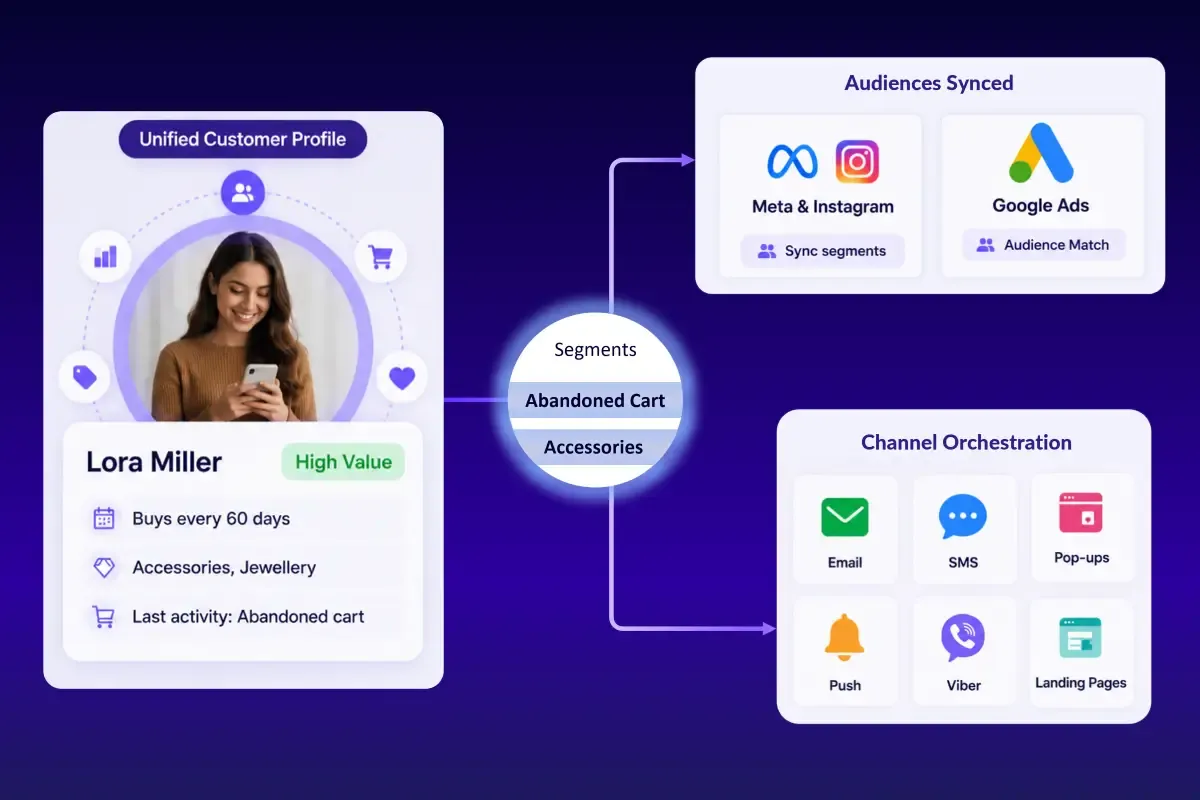 Paid and owned channel audience orchestration workflow