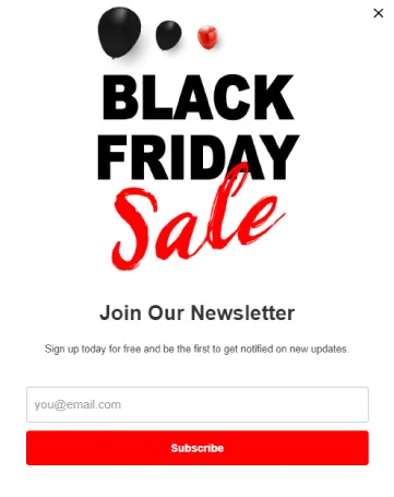 Black Friday popup template