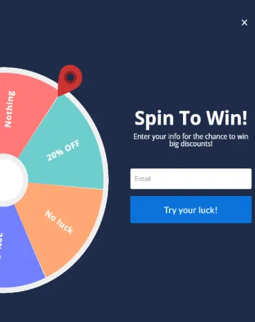 Spin wheel popup template