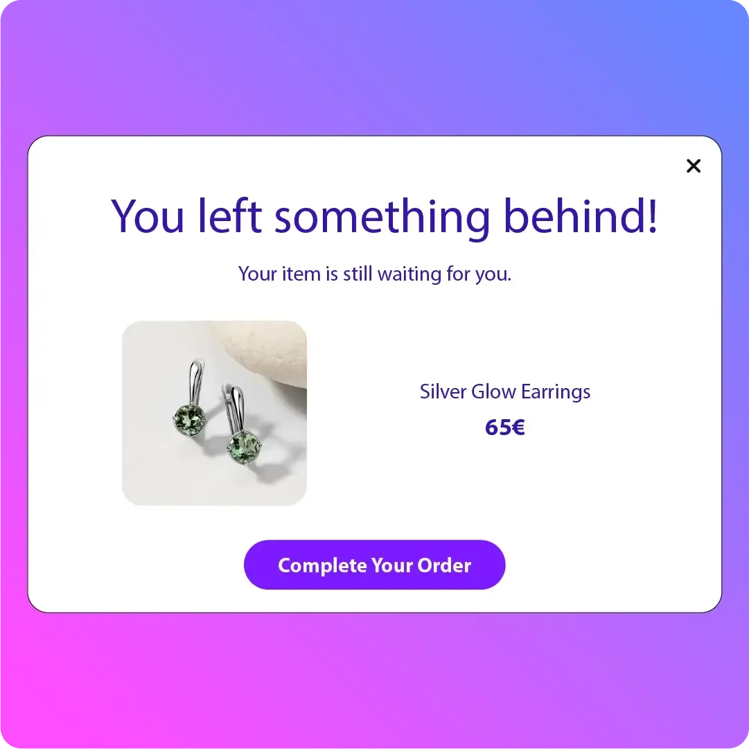 Cart abandonment popup form