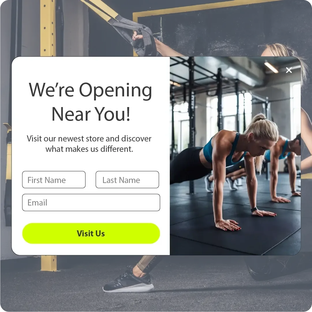Full page popup form