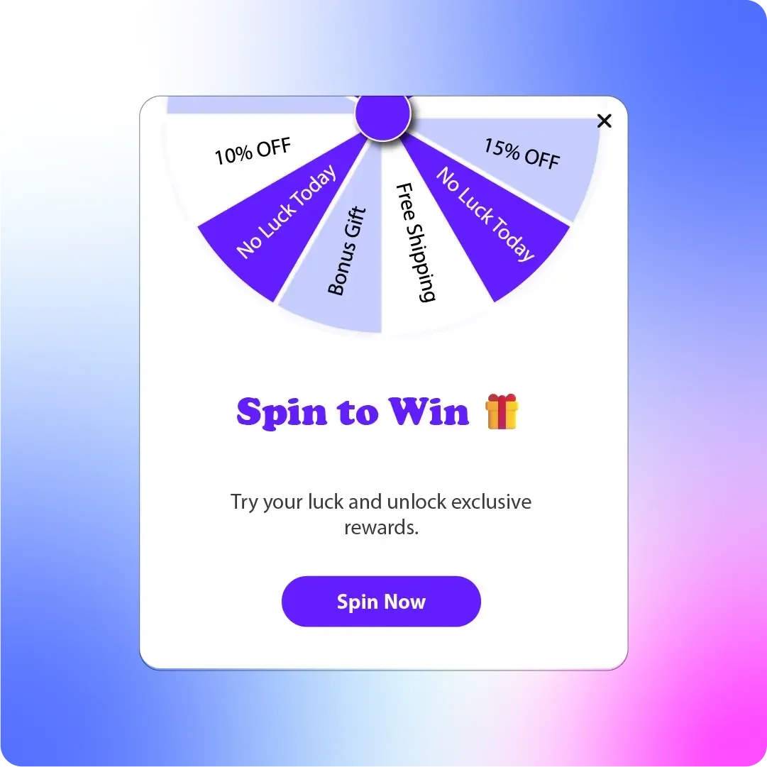 Spin wheel popup form