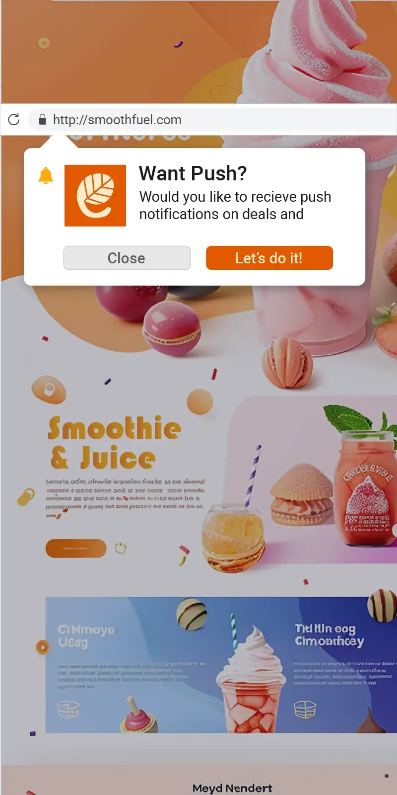 Push notification opt-in prompt builder