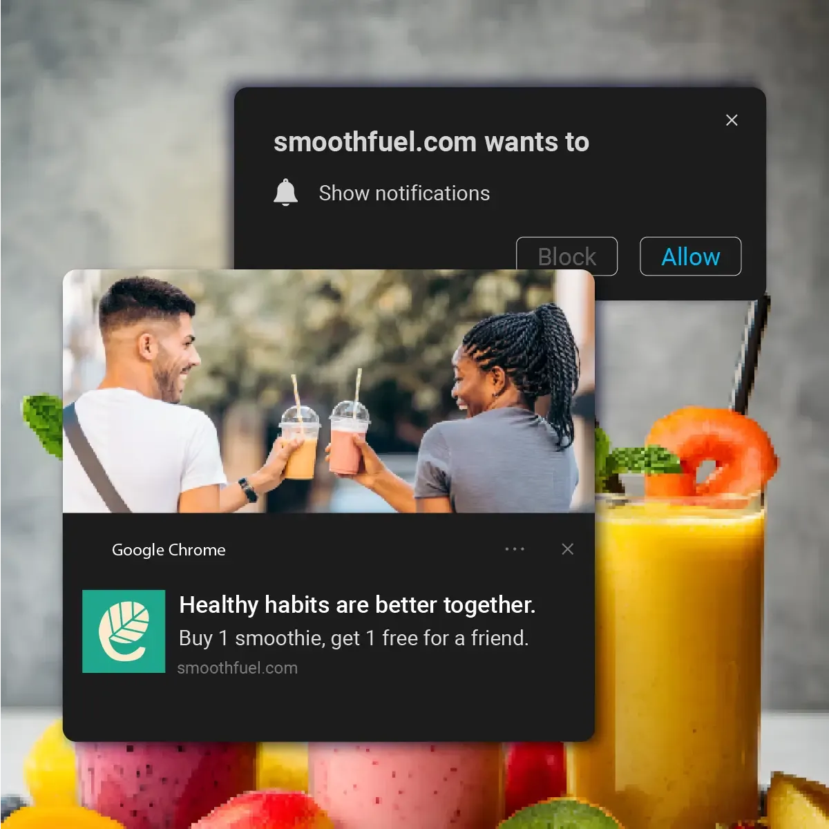 Push notifications hero preview