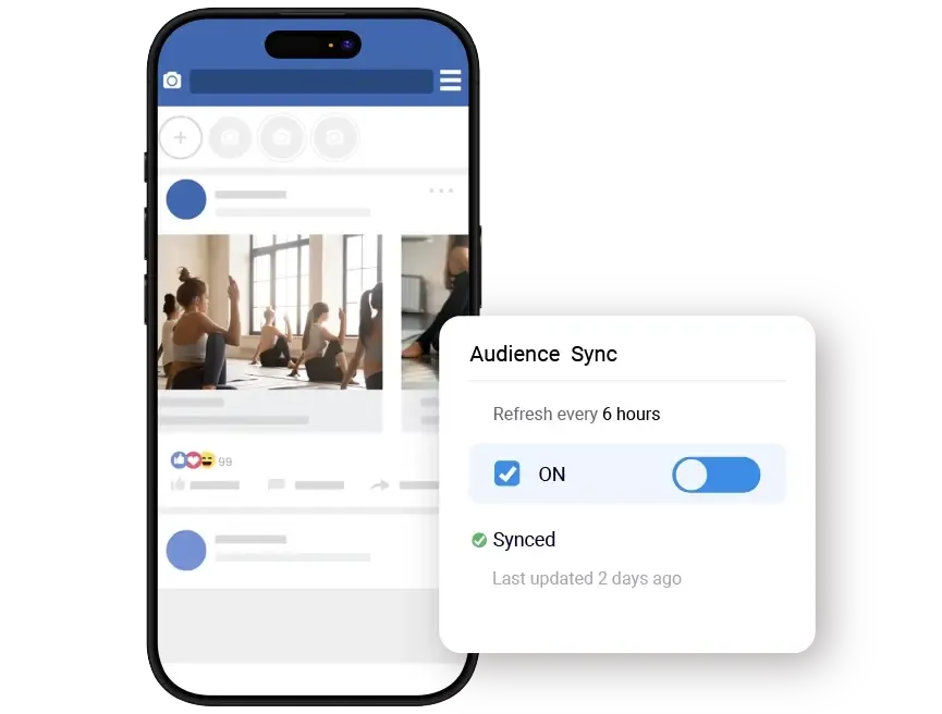 Audience sync with ads visual