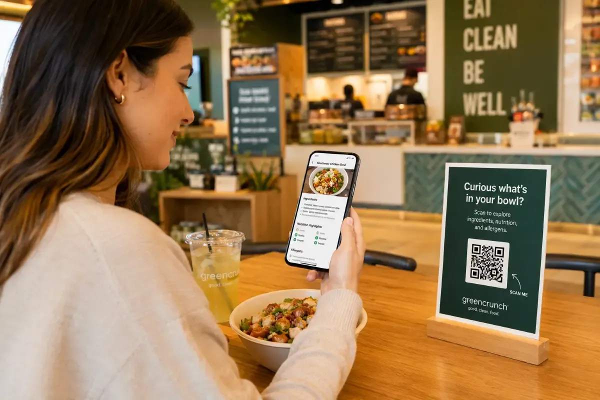 Menu and product recommendations