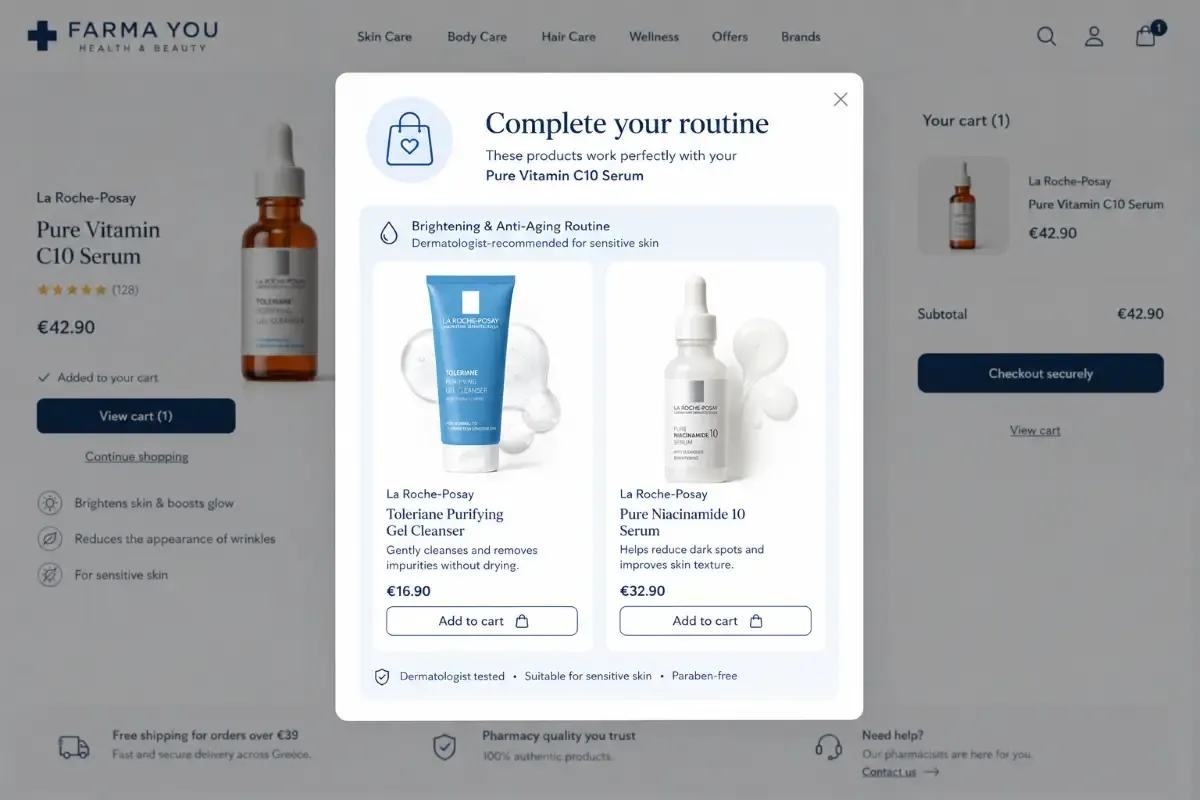 Personalized product routine recommendations for pharmacy shoppers