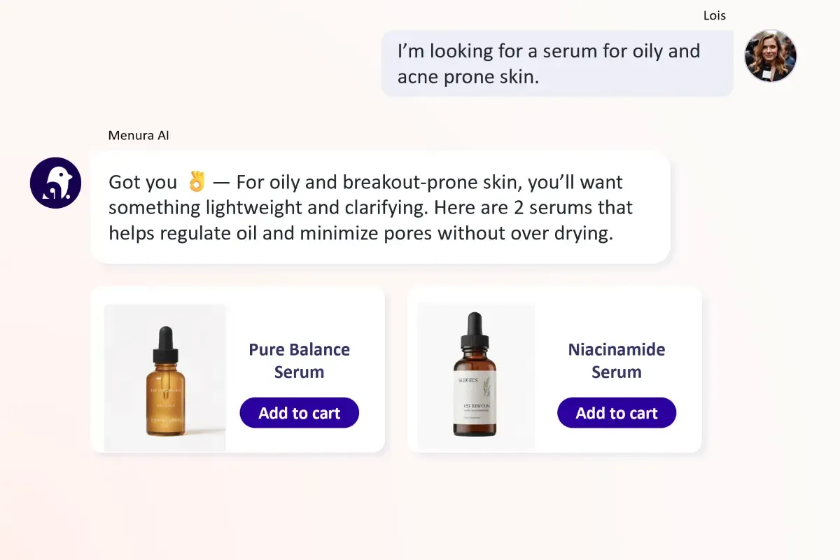 AI-assisted product guidance for pharmacy customers